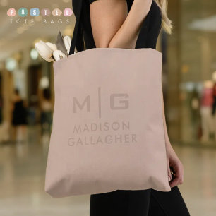 Solid Soft Light Paste Peach Beige Pink Colour Tote Bag