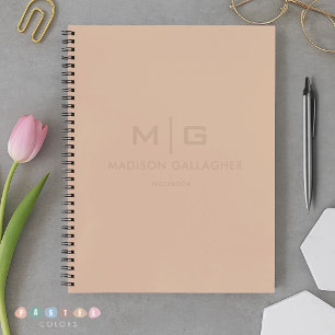 Solid Soft Light Paste Peach Beige Pink Notebook