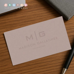 Solid Soft Light Paste Pinkish Purple Brown Color Business Card
