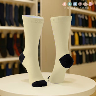 Solid Soft Light Pastel Banana Yellow Color Socks