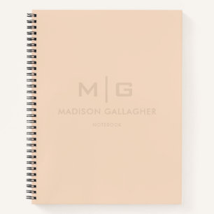 Solid Soft Light Pastel Beige Cream Yellow Color Notebook