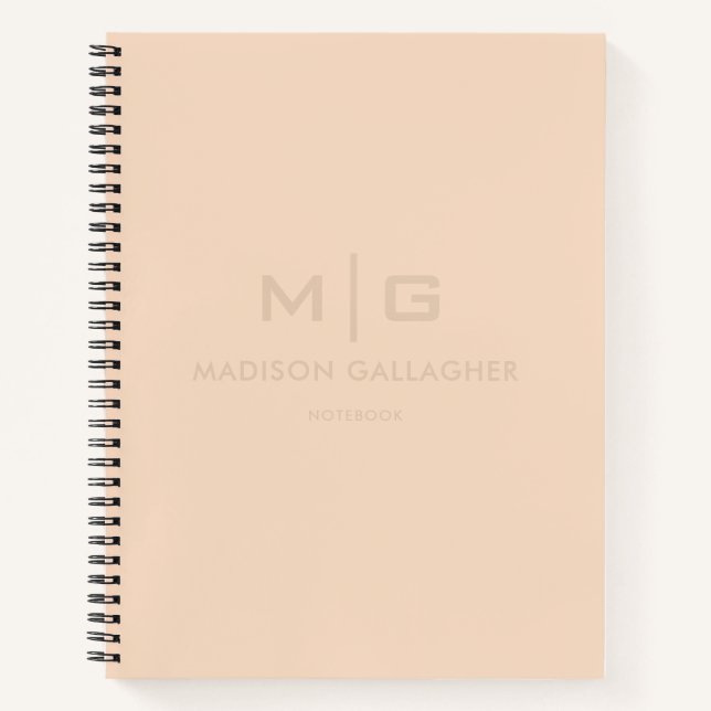 Solid Soft Light Pastel Beige Cream Yellow Color Notebook (Front)