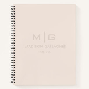 Solid Soft Light Pastel Ivory Beige Cream Color Notebook