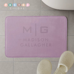 Solid Soft Light Pastel Lavender Purple Color  Bath Mat