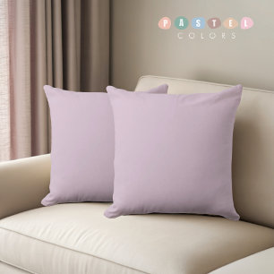 Solid Soft Light Pastel Lavender Purple Colour Throw Pillow