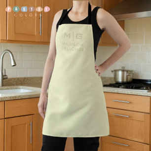 Solid Soft Light Pastel Lemon Bright Yellow Colour Apron