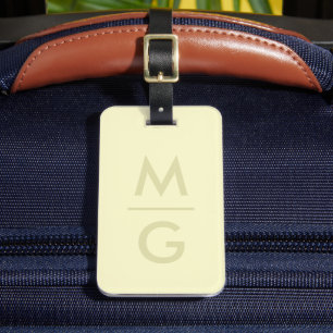 Solid Soft Light Pastel Lemon Cream Yellow Color Luggage Tag