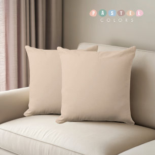 Solid Soft Light Pastel Lemon Yellow beige Colour  Throw Pillow