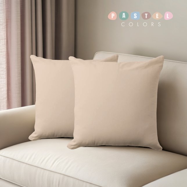 Solid Soft Light Pastel Lemon Yellow beige Colour  Throw Pillow (Solid Soft Light Pastel Lemon Yellow beige Color Throw Pillow)