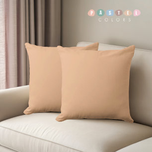 Solid Soft Light Pastel Lemon Yellow Orange Colour Throw Pillow