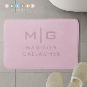 Solid Soft Light Pastel Orchid Pink Colour  Bath Mat
