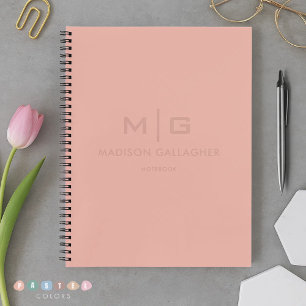 Solid Soft Light Pastel Peach Salmon Pink Colour Notebook
