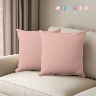 Solid Soft Light Pastel Peach Salmon Pink Colour  Throw Pillow
