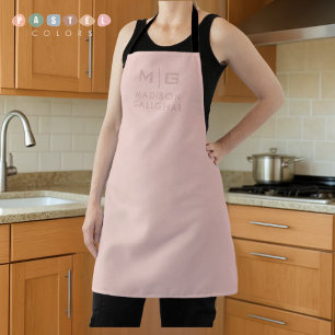 Solid Soft Light Pastel Peach Salson Pink Colour Apron