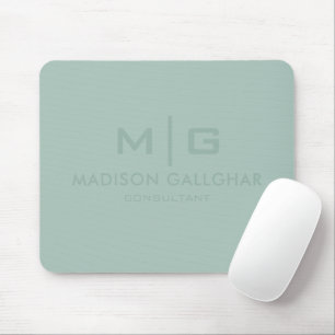 Solid Soft Light Pastel Sage Moss Green Color Mouse Pad