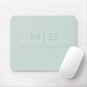 Solid Soft Light Pastel Sage Moss Green Color Mouse Pad