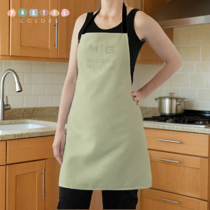 Solid Soft Light Pastel Sage Moss Green Colour Apron