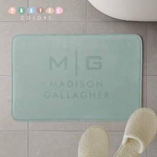 Solid Soft Light Pastel Sage Moss Green Colour Bath Mat