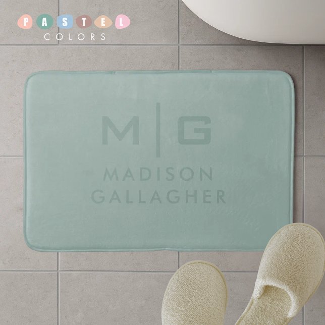 Solid Soft Light Pastel Sage Moss Green Colour Bath Mat (Solid Soft Light Pastel Sage Moss Green Color Bath Mat
)