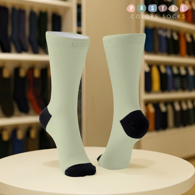 Solid Soft Light Pastel Sage Moss Green Colour Socks (Solid Soft Light Pastel Sage Moss Green Color Socks
)