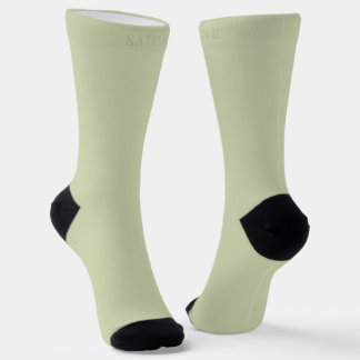 Solid Soft Light Pastel Sage Moss Green Colour Socks