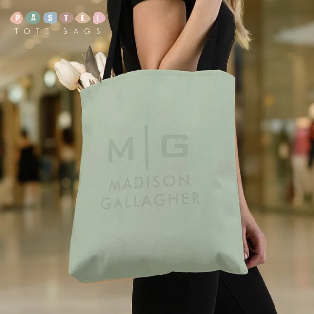Solid Soft Light Pastel Sage Moss Green Colour Tote Bag (Solid Soft Light Pastel Sage Moss Green Color Tote Bag
)