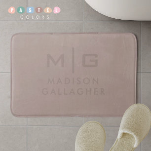 Solid Soft Light Pastel Tan Cotta Beige Colour Bath Mat