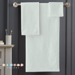 Solid Soft Light Pastel Teal Blue Green Colour Bath Towel Set