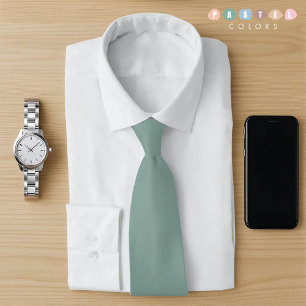 Solid Soft Light Pastel Teal Blue Green Colour  Tie