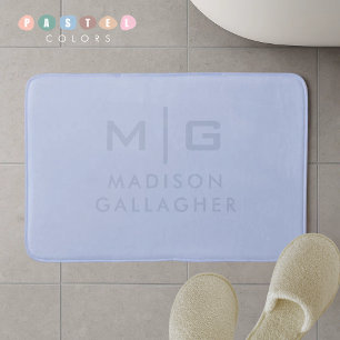 Solid Soft Sky Light Pastel Baby Blue Colour  Bath Mat