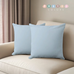 Solid Soft Sky Light Pastel Baby Powder Blue Colou Throw Pillow