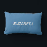 Solid Steel Blue Background, Name Monogram Lumbar Pillow<br><div class="desc">Solid Steel Blue Background, Name Monogram Customize this with your name or other text. You can also change fonts, adjust font sizes and font colours, move the text, etc. Need this pattern in other colours or designs? Just drop us an email and let us know! 2014 ©FantabulousPatterns All rights reserved...</div>