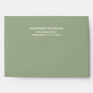 Solid Succulent Sage Green Return Address Envelope