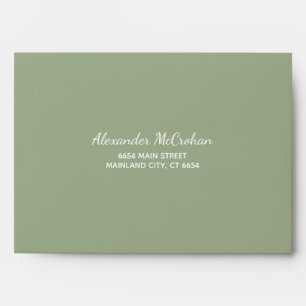 Solid Succulent Sage Green Return Address Envelope