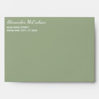 Solid Succulent Sage Green Return Address Envelope