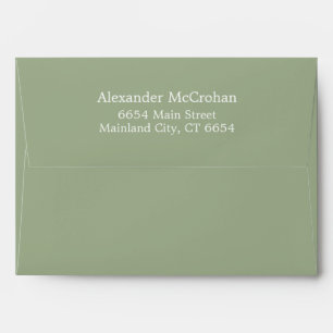 Solid Succulent Sage Green Return Address Envelope