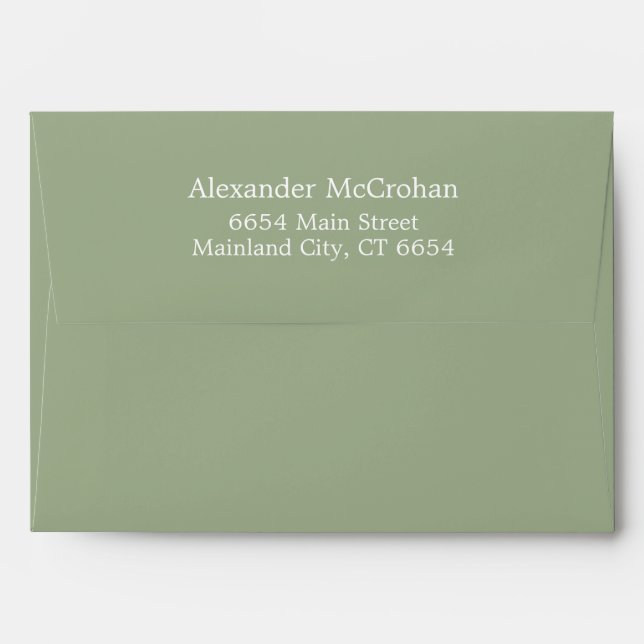 Solid Succulent Sage Green Return Address Envelope (Back (Top Flap))