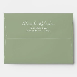 Solid Succulent Sage Green Return Address Mailing Envelope