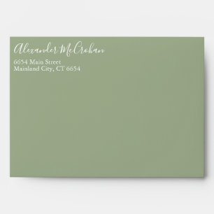 Solid Succulent Sage Green Return Address Mailing Envelope