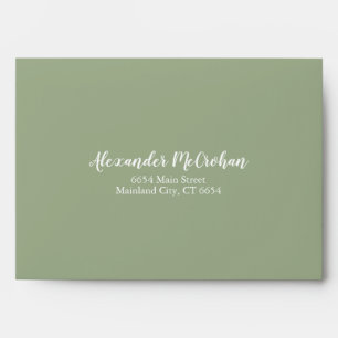 Solid Succulent Sage Green Return Address Mailing Envelope