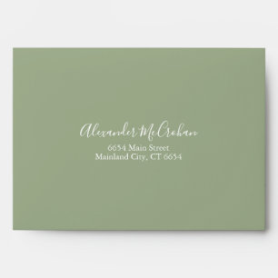 Solid Succulent Sage Green Return Address Mailing Envelope