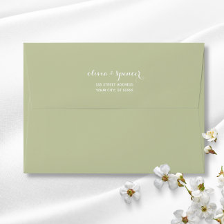 Solid Succulent Sage Vert tendance Enveloppe moder