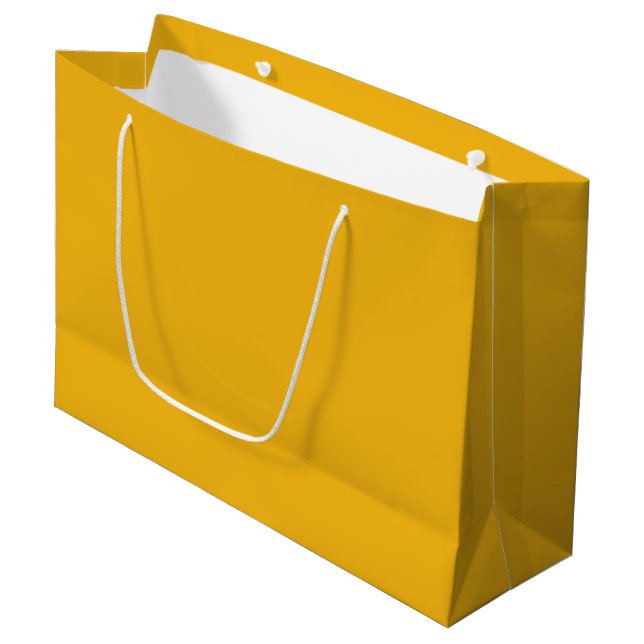 Solid sunflower amber yellow large gift bag (Front Angled)