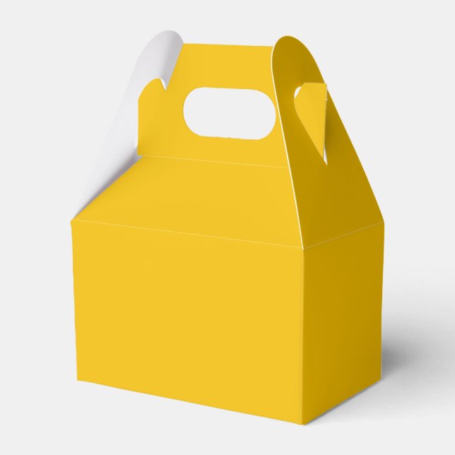 Solid sunny golden yellow favor box (Front Side)