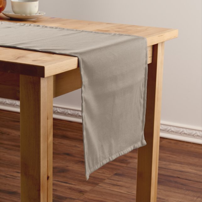 Solid taupe dusty brown short table runner (In Situ)