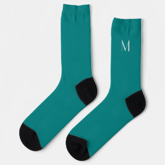 solid teal - add monogram socks