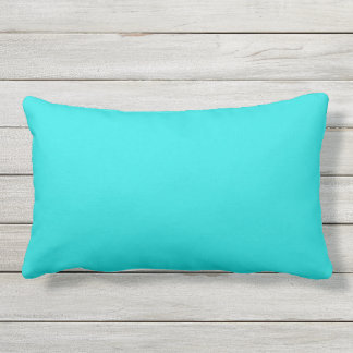 Solid teal blue  plain decorative colour lumbar pillow