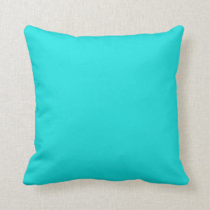 Solid teal blue  plain decorative colour throw pillow