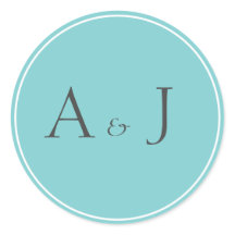 Solid teal round stickers