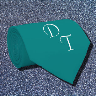 solid teal - your monograms tie